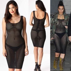 🖤 LAST ONE 🖤 Knit Net Bodycon Dress - Black (C)